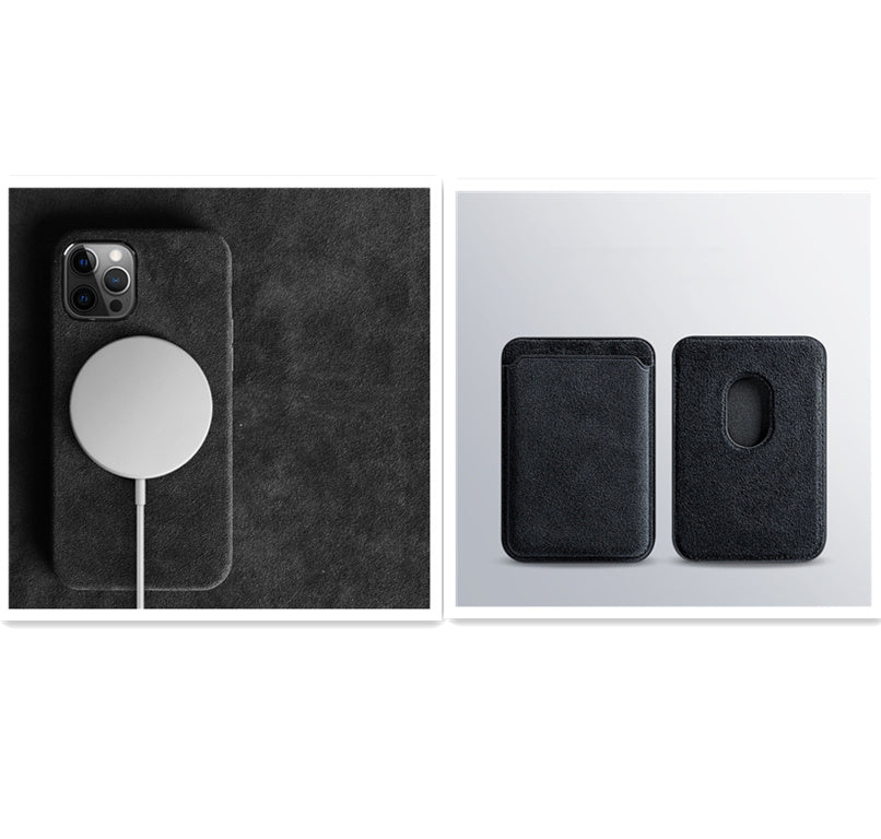 Suede Phone Magnetic Wireless Charger High-end Protective Case