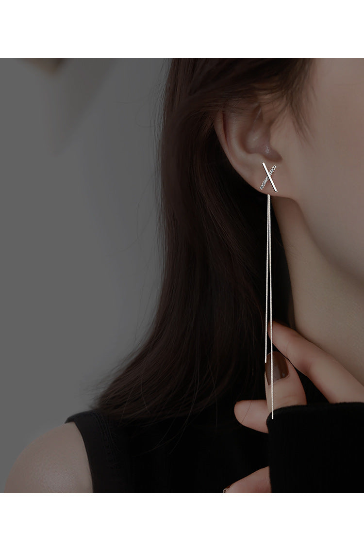 Koreaanse stijl één stijl voor hangende oorbellen met dubbele slijtage