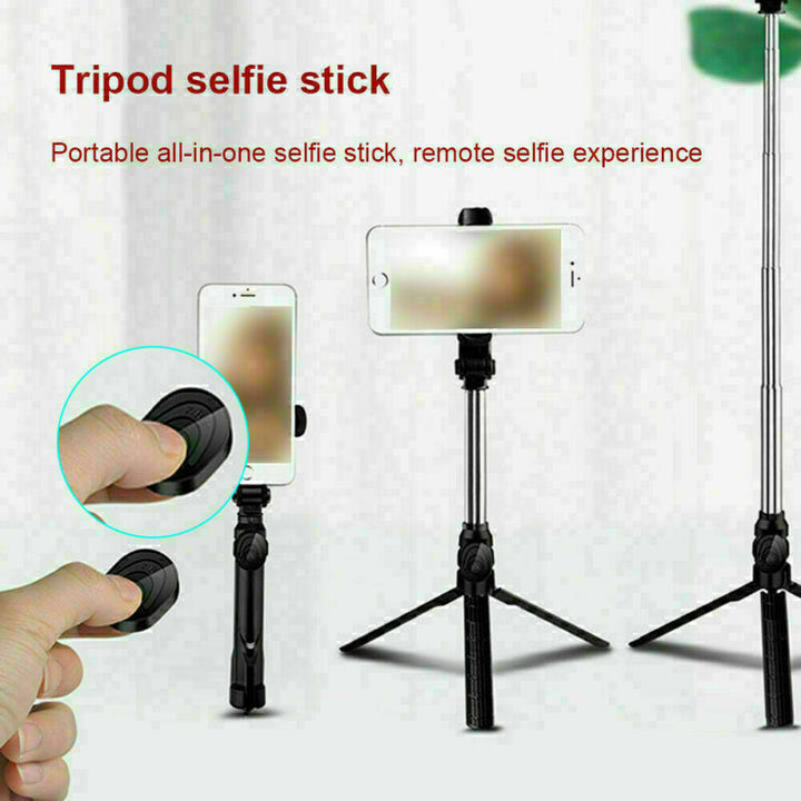 Fit teleskopisk selfie stick Bluetooth Tripod Monopod telefonholder