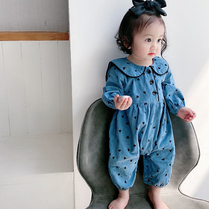 Baby onesie høst corduroy baby dress