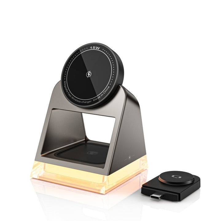 Three-in-one Magnetic Wireless Charger Small Night Lamp