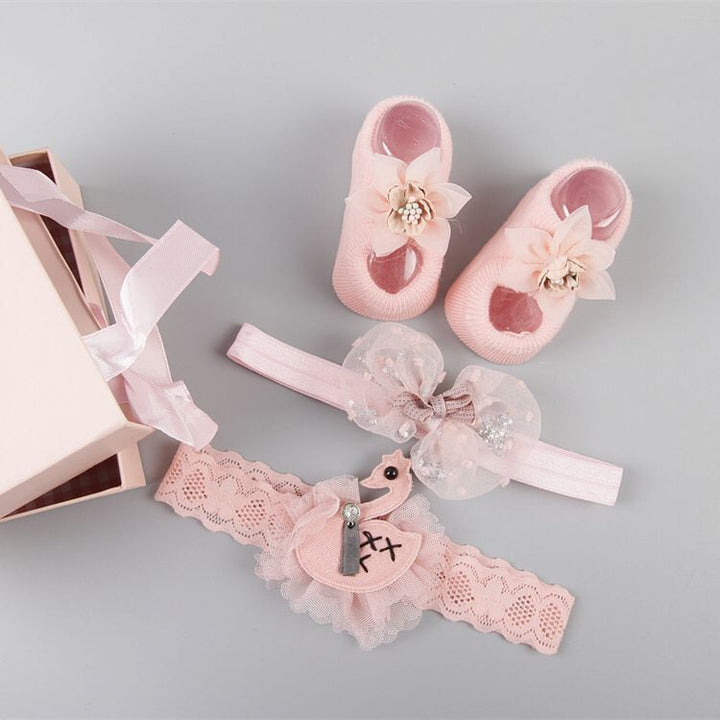 Nytt babyhårtilbehør sokker og sko -settboks