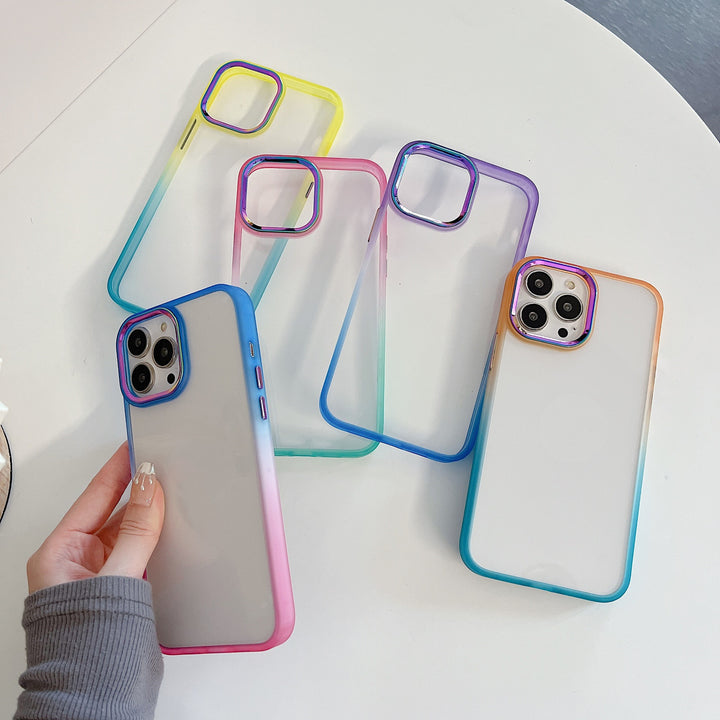 Caixa de telefone em duas cores do gradiente de botão transparente