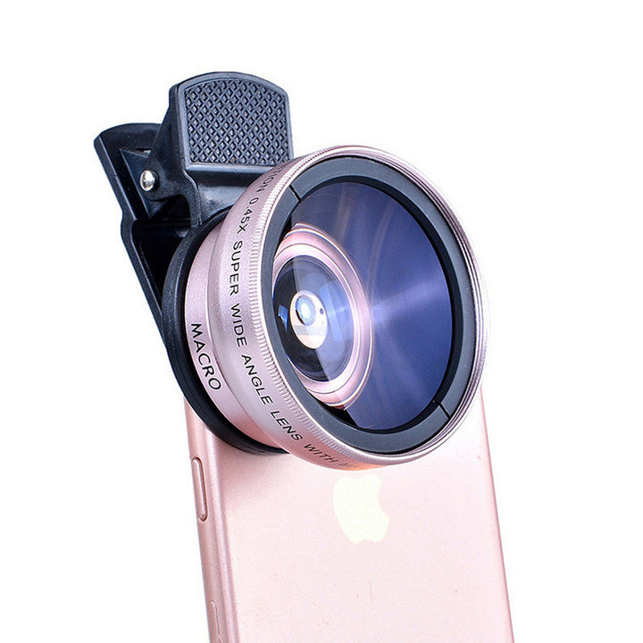 Cep telefonu lens 0.45xwide açısı Makro harici lens fotoğrafçılığı kamera evrensel hd combo