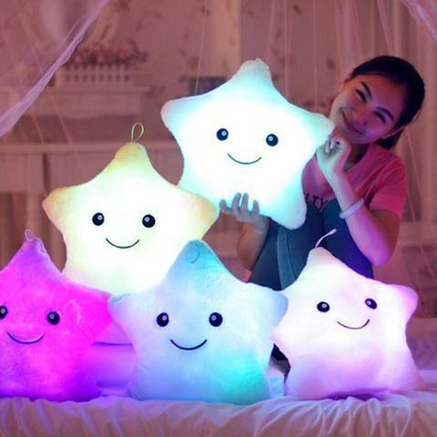 34cm Eşsiz Oyuncak Aydınlık Yastık Vivid Yıldız Tasarım LED Hafif Renkli Yastık Yıldızları Peluş Yastık Oyuncakları Çocuklar İçin Hediye Çocuklar Kız