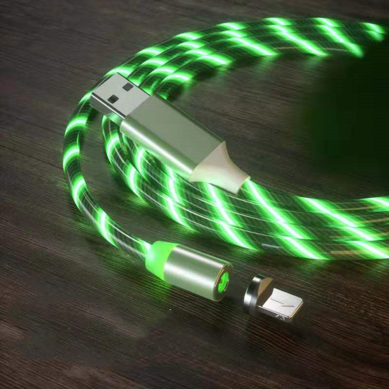Magnetische oplaadkabelstreamer snellaad kabelverlichting Micro USB-kabel LED-magneetlader Type-C-kabel