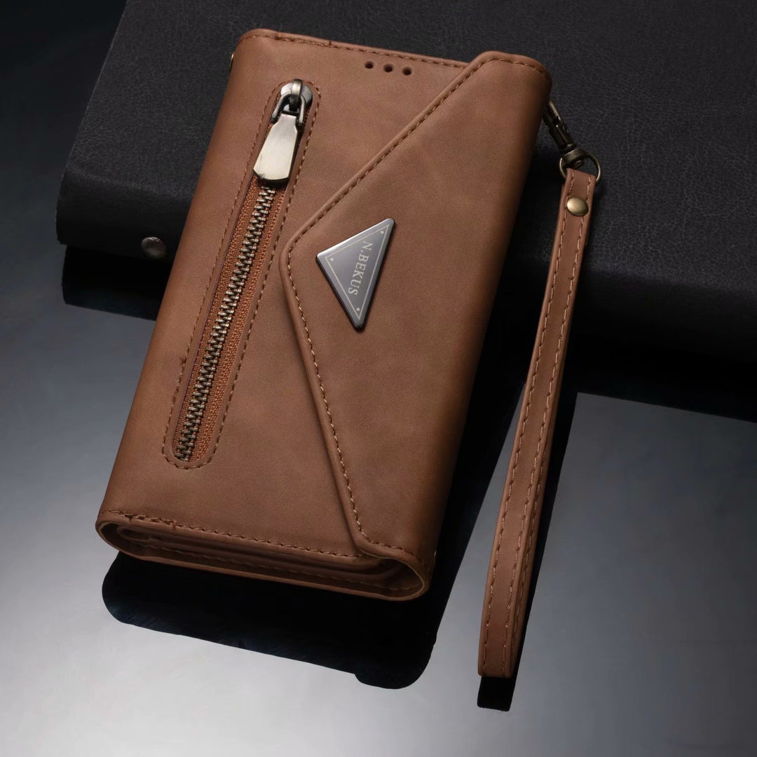 Multifunctional Zipper Phone Case Skin Sensation Doka Leather Case