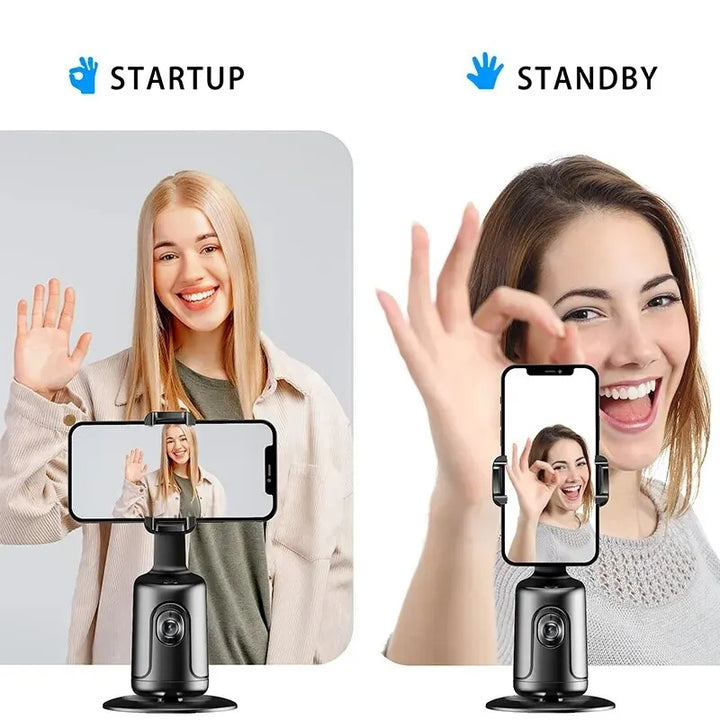 360 Automaattinen kasvojen seuranta Gimbal AI Smart Gimbal Face Seuranta Automaattinen puhelinpidike älypuhelimeen VIDE -VLOG LIVE Stabilizer -jalusta