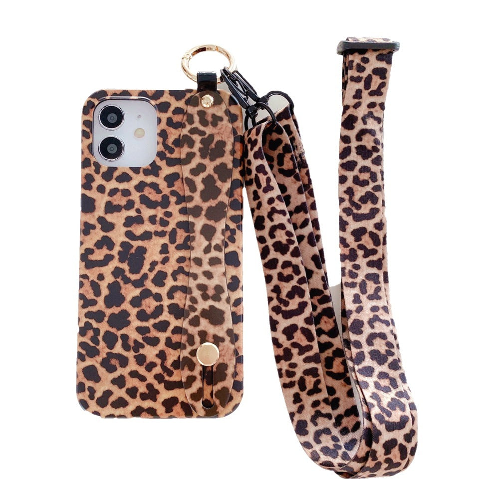 Leopardenmuster Armband mit derselben Lanyard -Telefonhülle