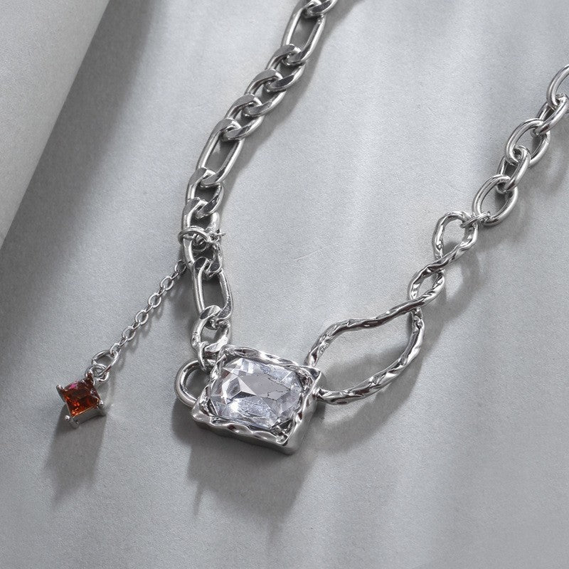 Sweet, Cool, Spicy Girl Style Cubic Zirconia Necklace For Women, Cold And Aloof Style, Niche And High-end Temperament, Collarbone Chain