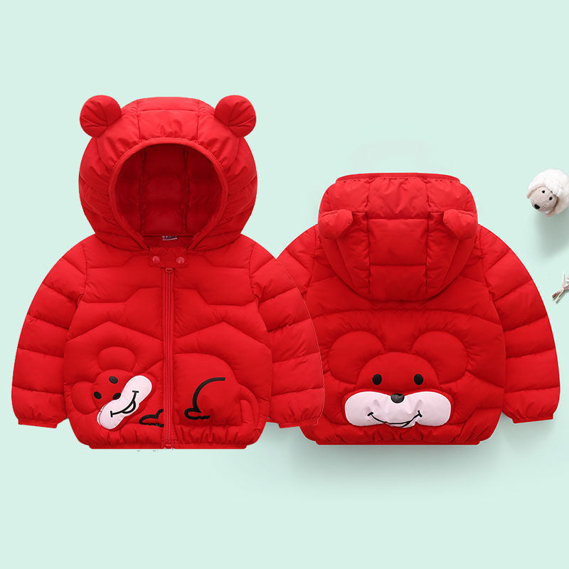 Dicke warme Jacke mit Kapuzenkindern für Babys