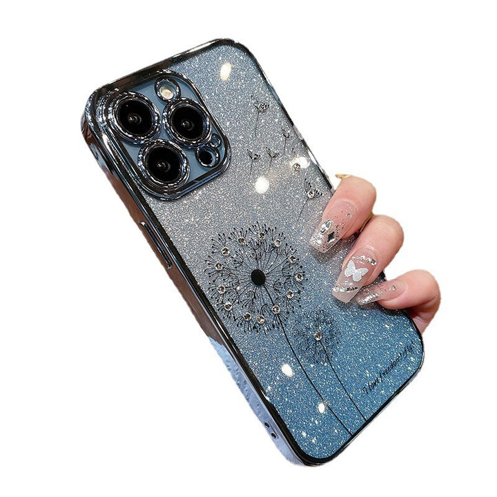 Dandelion Gradiente Glitter Silicone Caja de teléfono