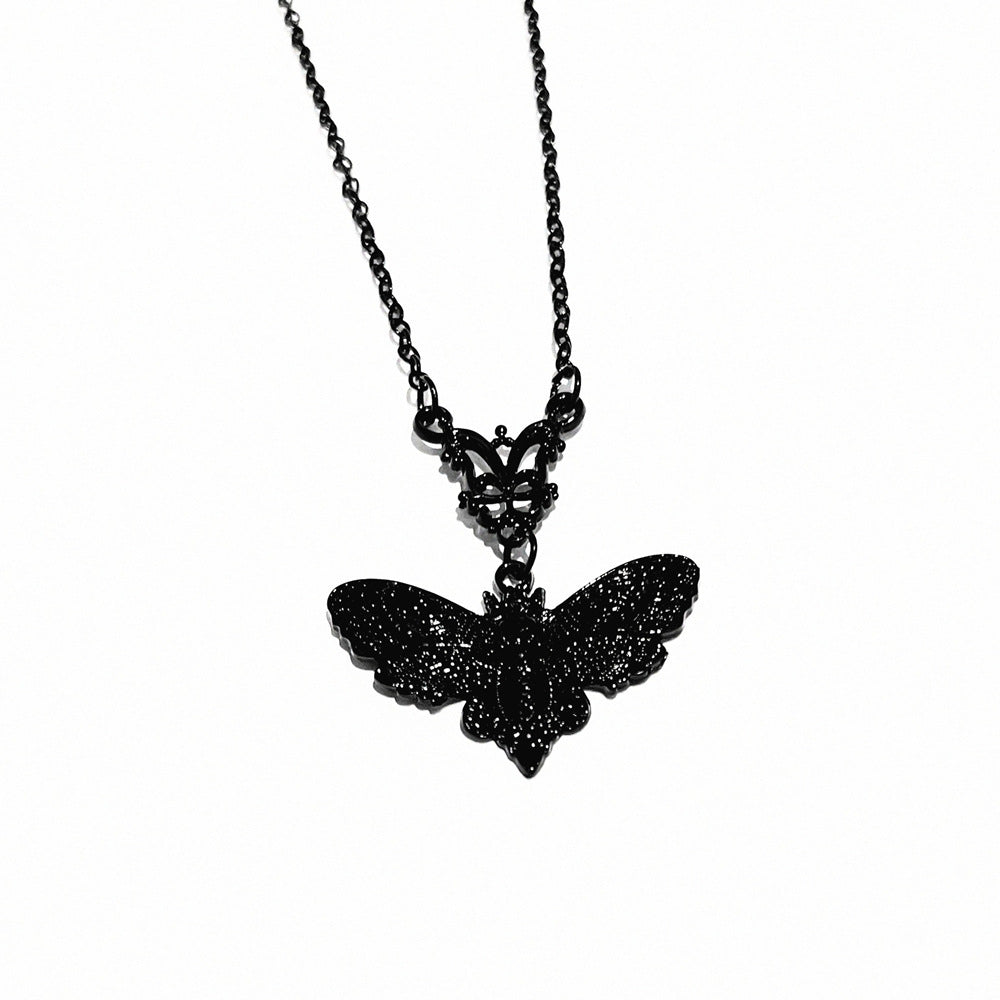 Halloween Moth Cross Necklace Personalized Pendant