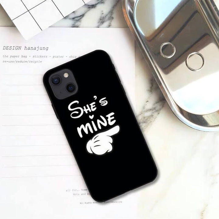 White Lines Holding Hands Couple New Phone Case