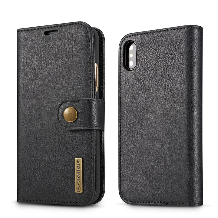 Cowhide Two-fold Split Adsorption Mobile Phone Leather Case