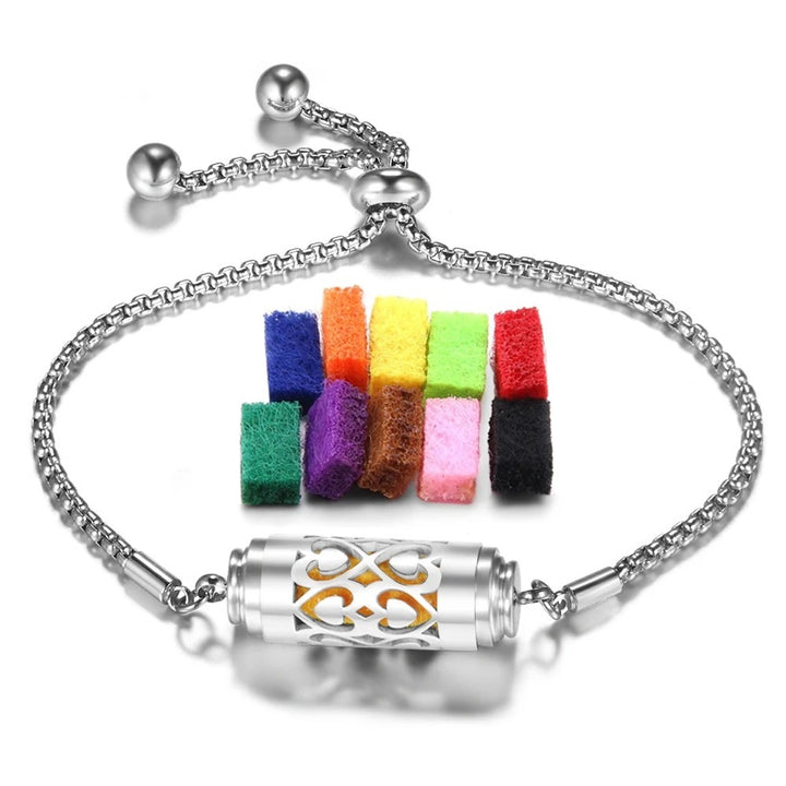 Bracelet de diffuseur d'huile essentielle réglable en acier inoxydable