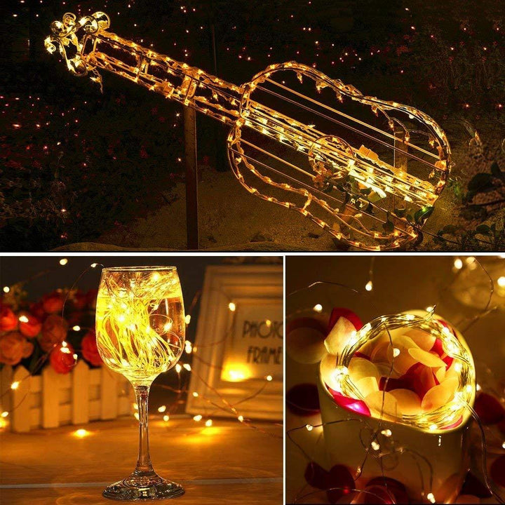 Jouluvalojen LED -ulkoakku USB -moottorilla 2m 5m10m String Lights Cooper Wire Garland Wedding Party Discoration Fairy Lights