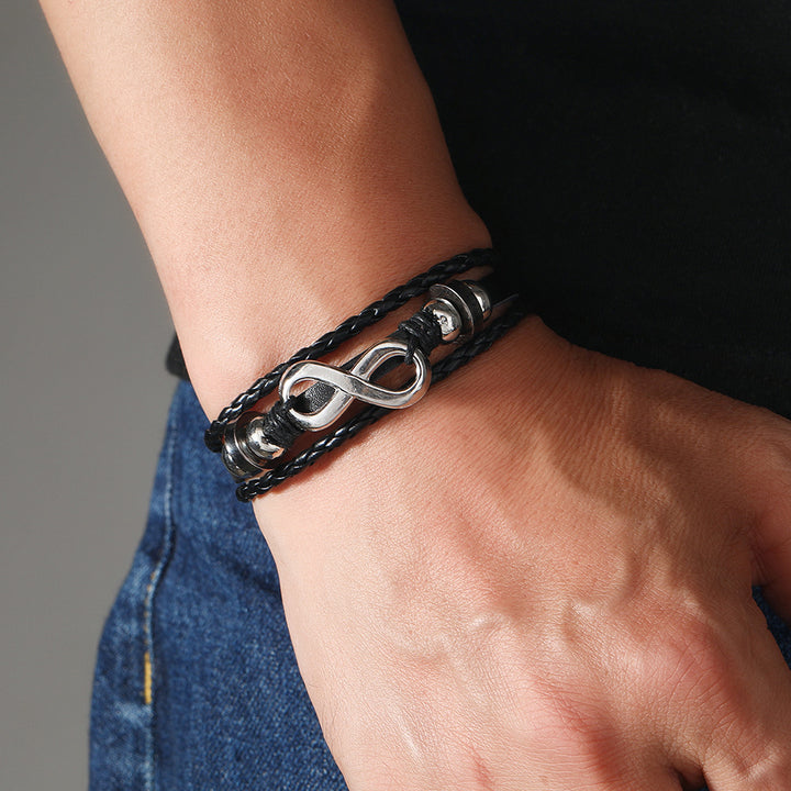 Men's Retro Infinite Symbol Leather Bracelet