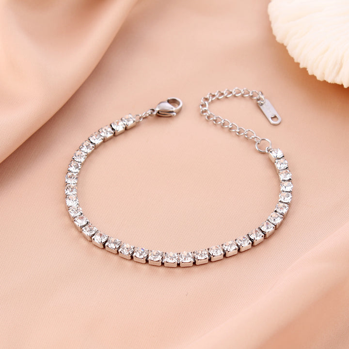 Mode einfaches Edelstahl-Diamantarmband aus Edelstahl