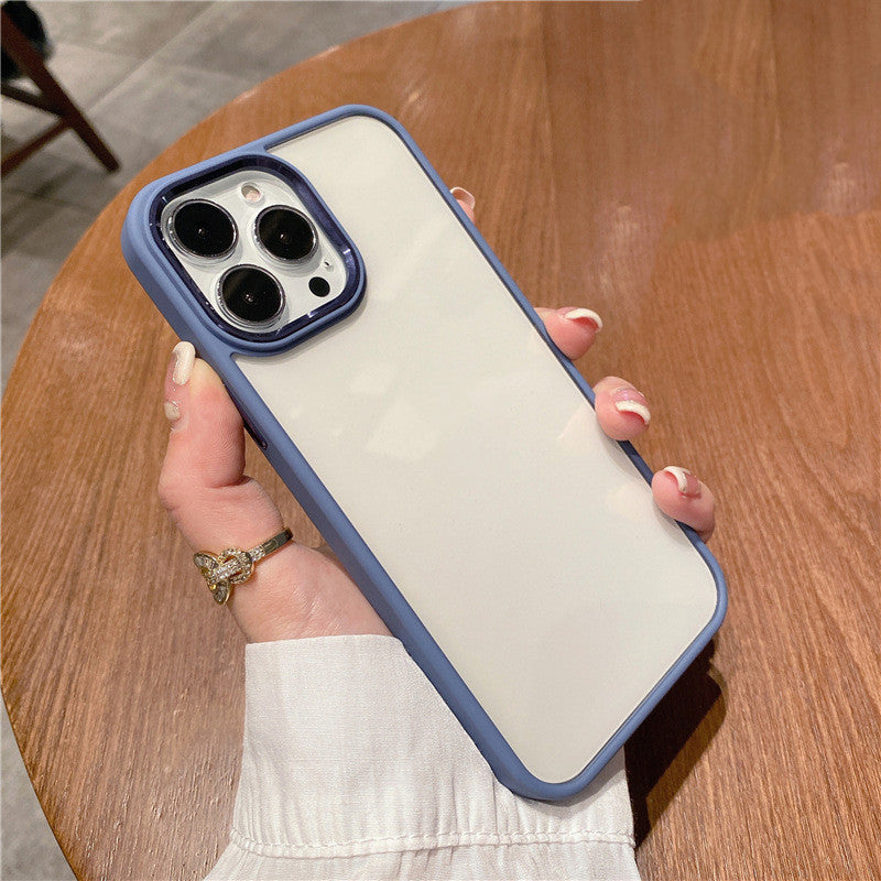 Nieuwe lens Anti-fall Skin Feeling Beschermende Cover Metal Phone Case