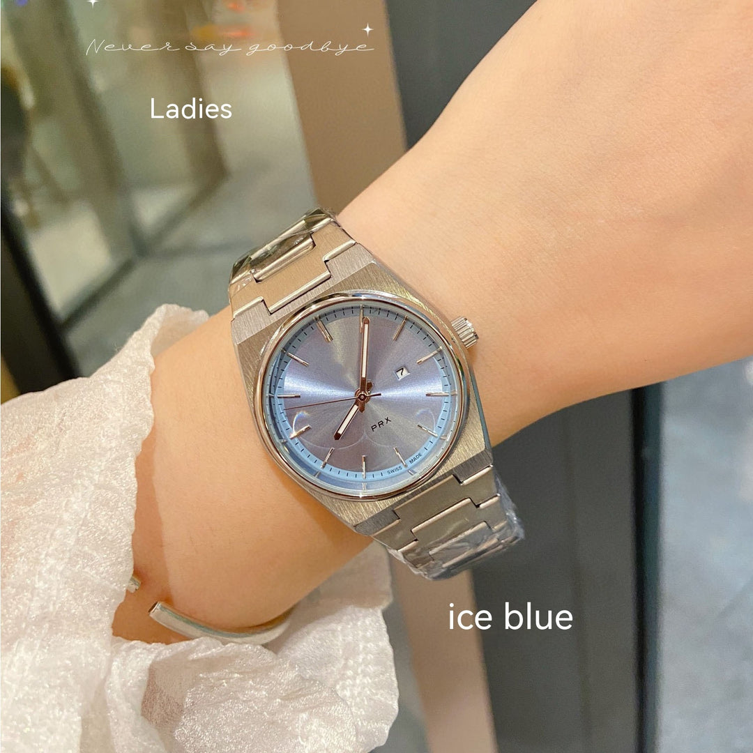 Calendar Quartz Ice Blue Watch Cuplu