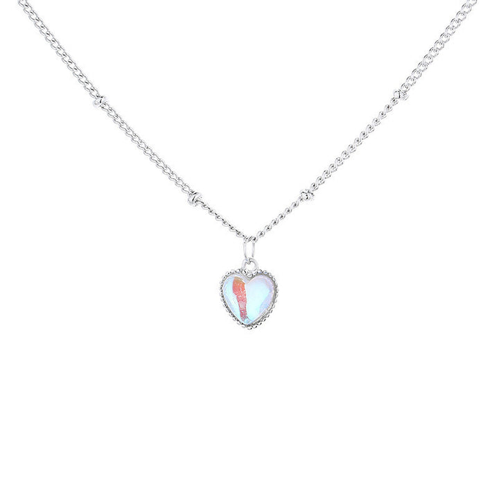 Gradient Dream Color Love Necklace For Women Simple