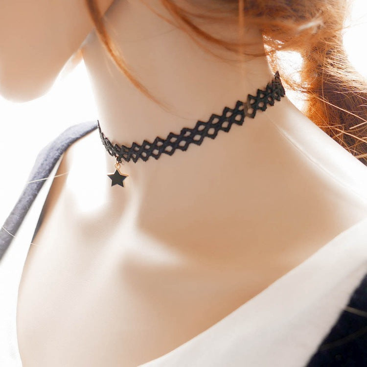 Accesorios para el cuello del collar de encaje de la banda de cuello estrella de cinco puntas