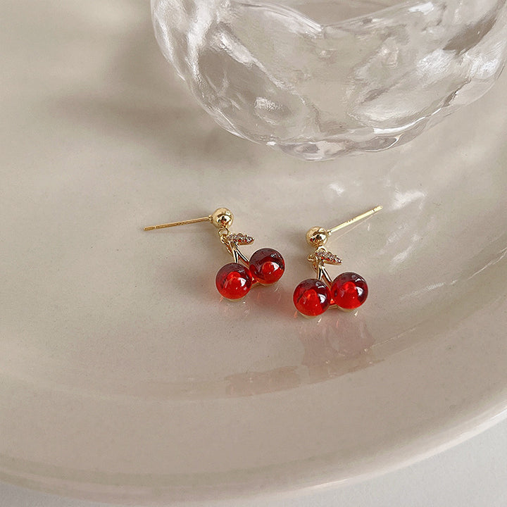 Red Cherry Garnet Necklace For Women Niche Design
