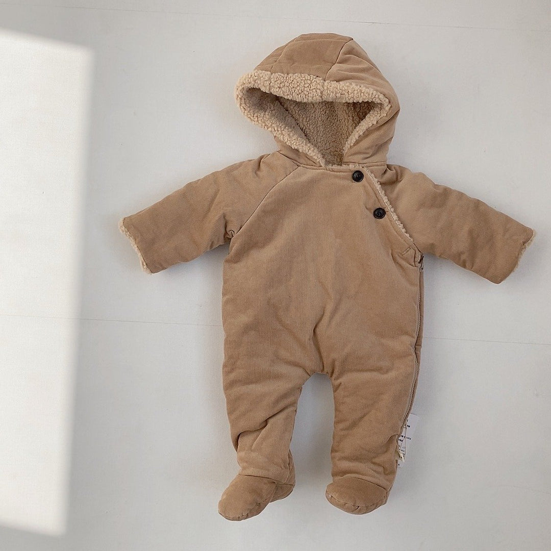 الرضع المخملية متعددة القطن رومبير طفل الشتاء قطعة واحدة معطف