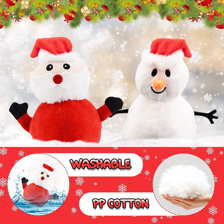 Санта -плюш снеговик плюшевой игрушки обратимой Рождество Санта -Клаус Двойной боковой фаршированная плюшевая мягкая кукла Новый год подарок на день рождения для детей Amazon Platform Запрещена
