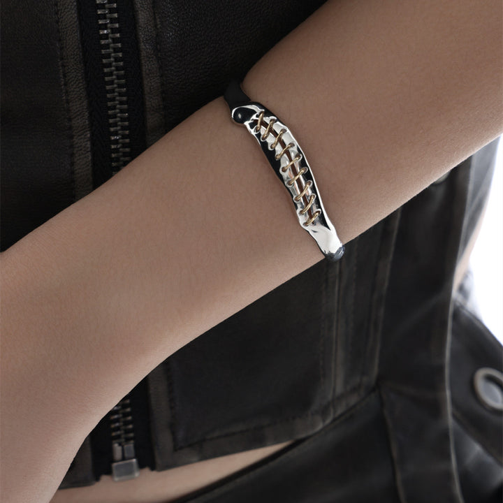 Bracelete premium de estilo unissex personalizado de costura de metal