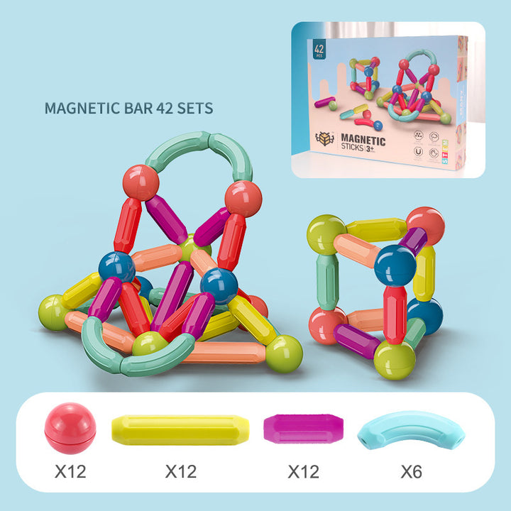 Vauvan lelut Magneettiset tikun rakennuspalikat Pelin magneetit Lasten asetti lasten magneetit lapsille Magneettiset lelutiilet