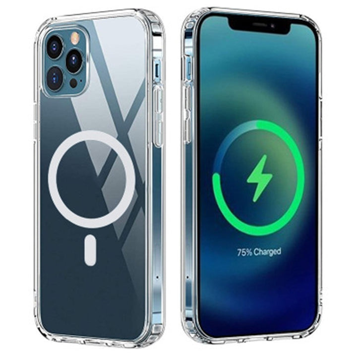 PC Transparent Magnetic Wireless Charger Protective Case Phone Case