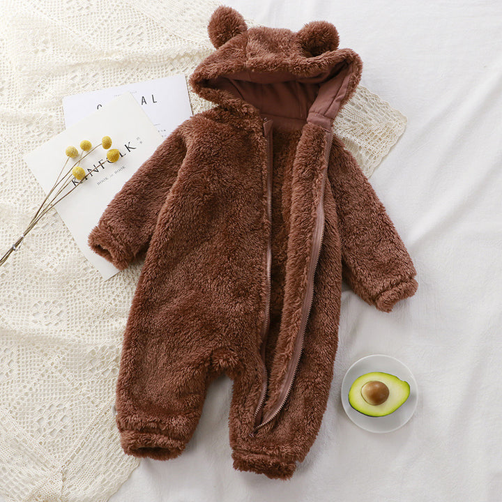 Baby One-piece Winter Newborn Warm Rompers Baby Plush Outer Wear