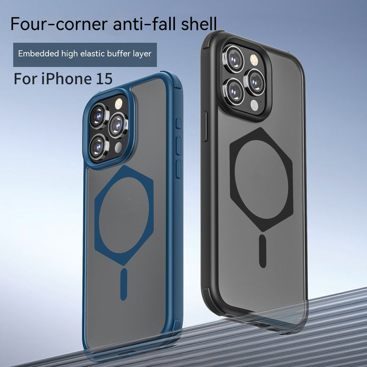 Контрастен цвят замръзнал магнитна смукателна черупка Приложимо защитно покритие на мобилен телефон