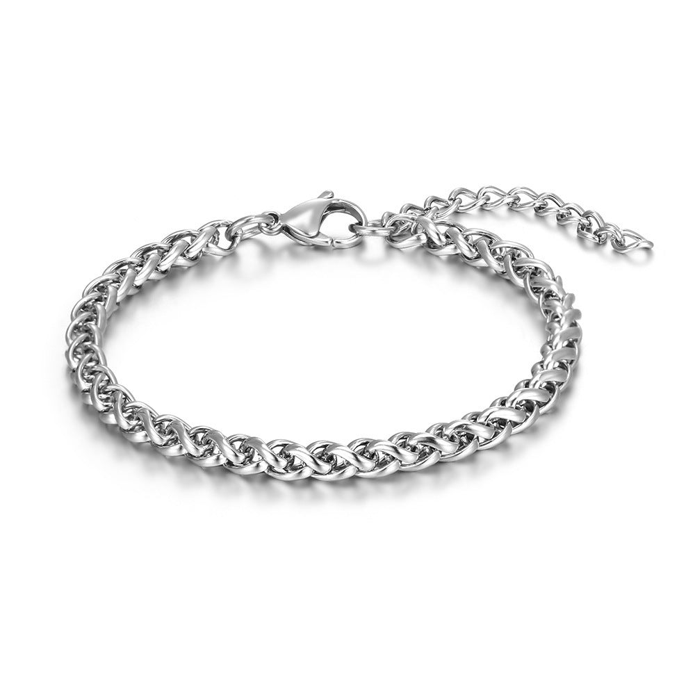 Titanium stalen armband heren eenvoudig geweven jongensaccessoires