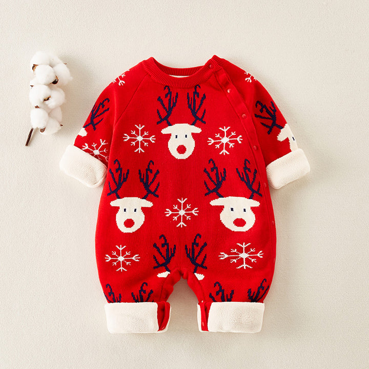 Haine nou-născuți pentru bebeluși și costum de iarnă, plus catifea, cămașă cu fundul de fundal