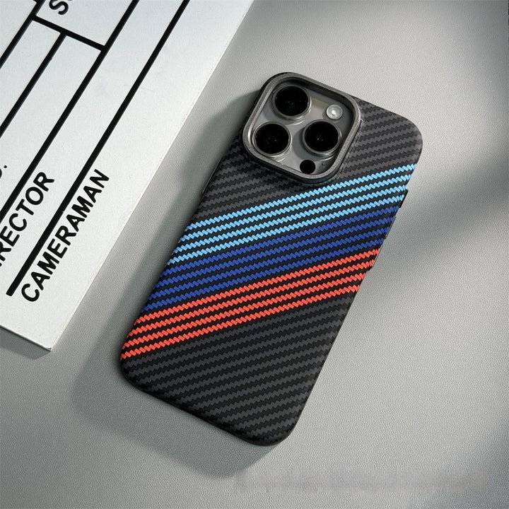 Magnetic Carbon Fiber Pattern Drop-resistant Mobile Phone Protective Case