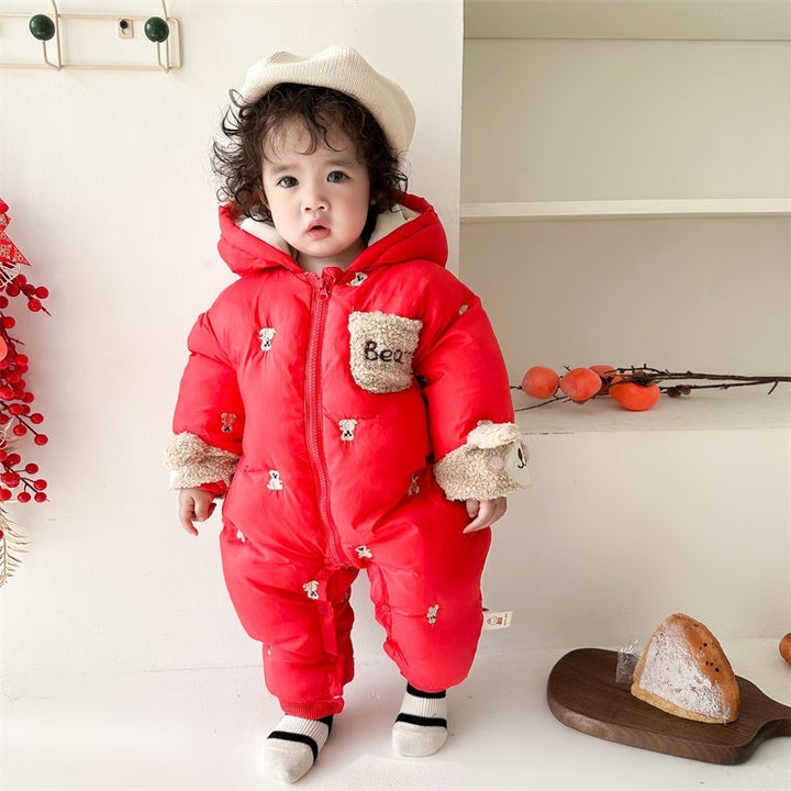 Бебе зимни дрехи кадифено палто