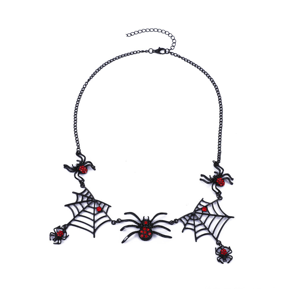 Halloween Spider und Spinnennetz -Halskette Persönlichkeit Schlüsselbein Halskette Mode -Schmuckzubehör Accessoires