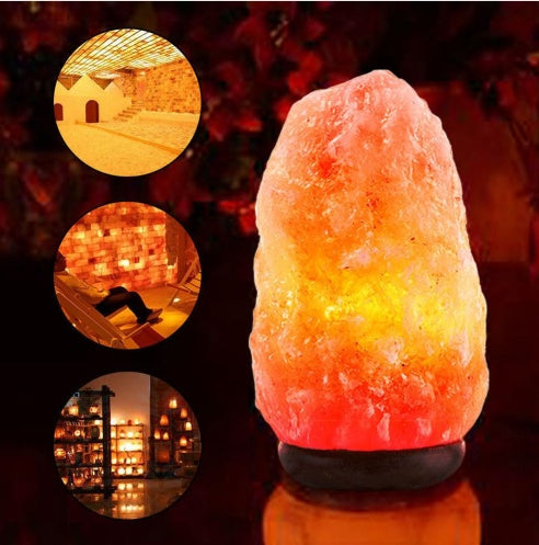 Lámpara de sal de cristal lámpara de zócalo de decoración creativa regalo de la lámpara de sal de rosa lámpara de noche de luz