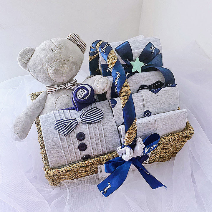 Neugeborene Junge Babykleidung Set Geschenkbox Herbst und Winter