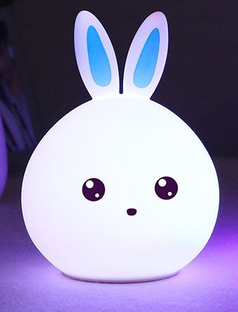 Süße Nachtlicht Tier Kaninchen Nachtlampen Berühren Sensor Silikon LED Bunte Lichter