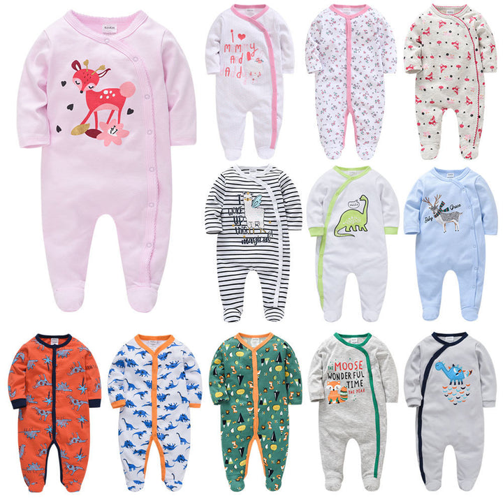 Baby langermet bomulls romper