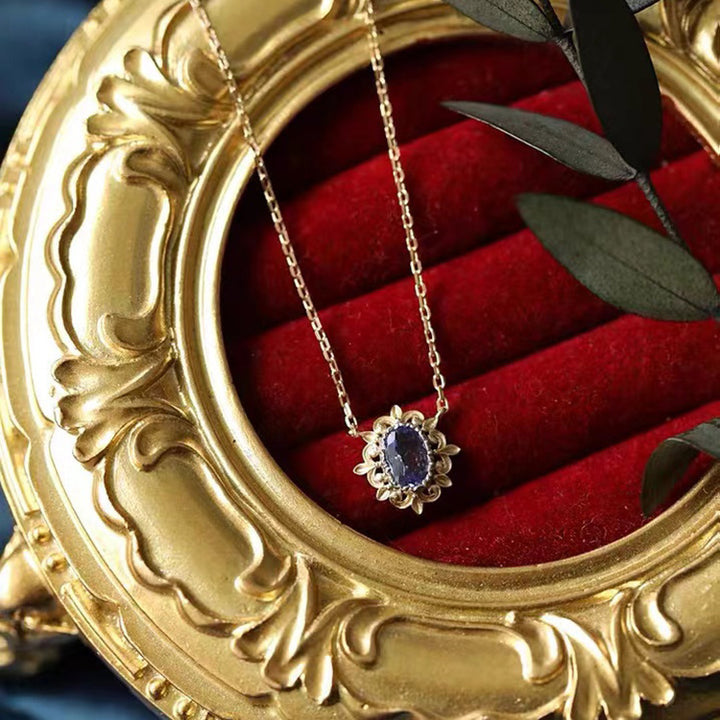 Chaîne de fleurs de collier plaqué or antique en argent sterling en argent or