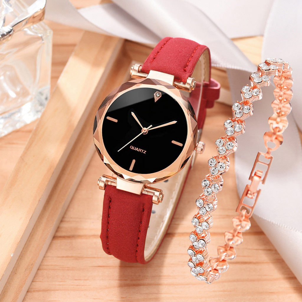 Assista Simples Belt Watch Quartz Watch Bracelet Terno