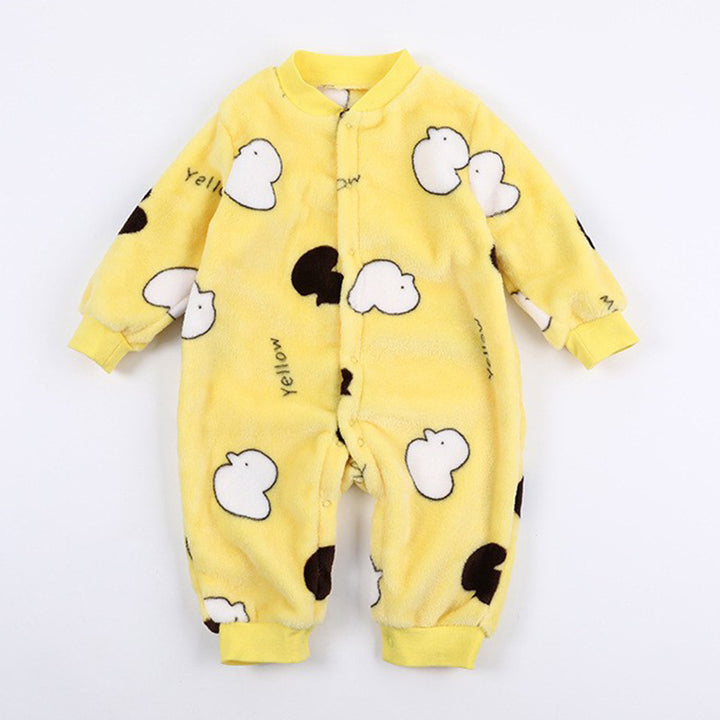 Baby warmes einteilige Kleidung Koralle Fleece verdickter Pyjama Strampler