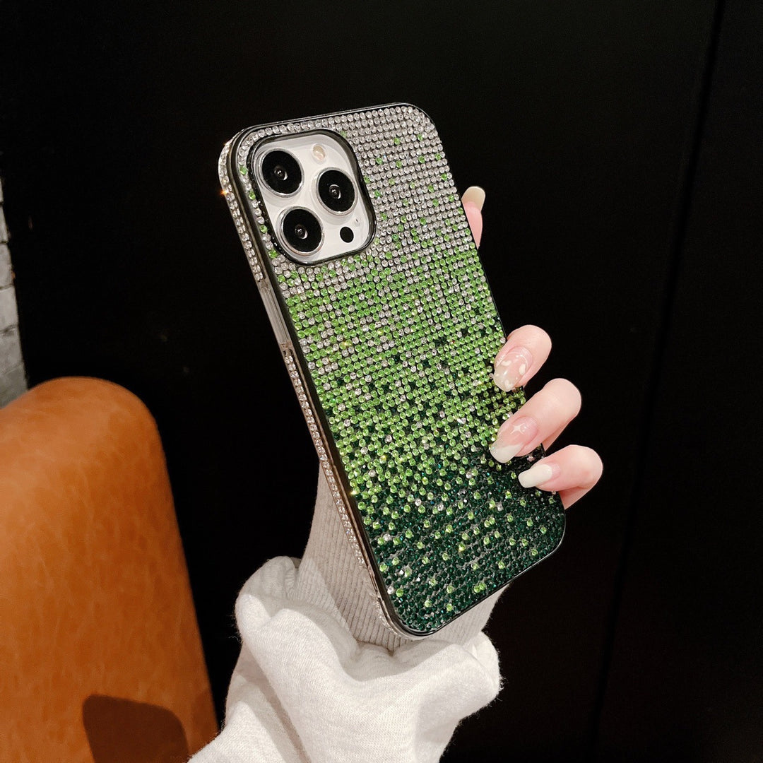 Gradient Edge Diamond Phone Case Starry Sky Rhingestone