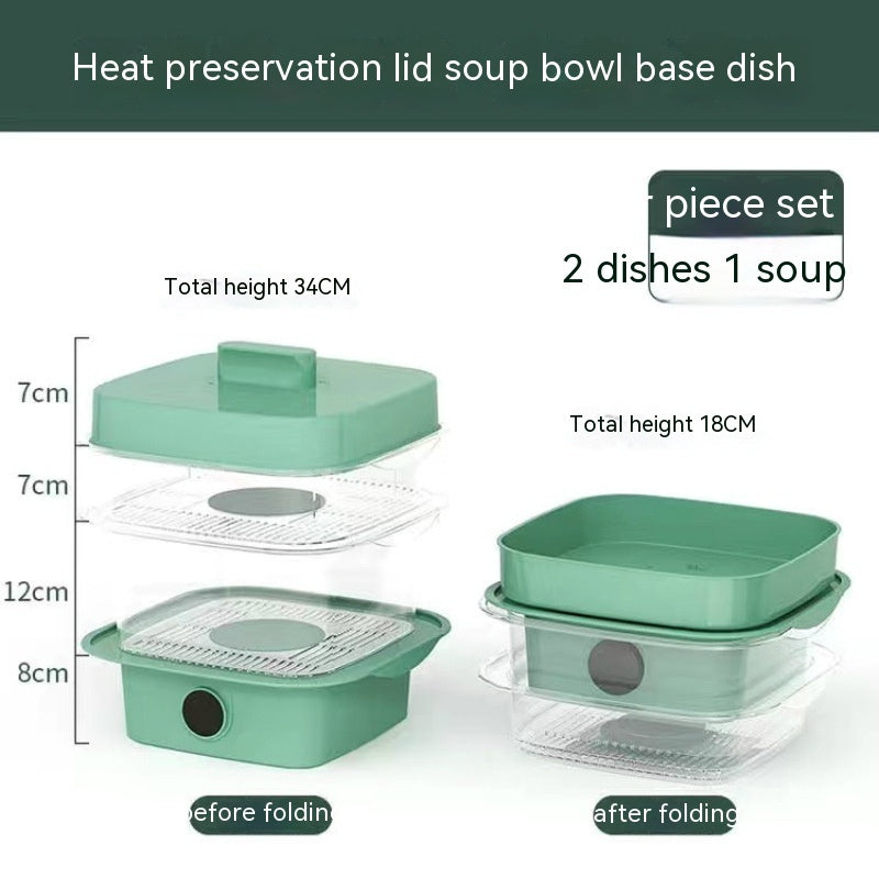 Acoperire cu mai multe straturi de mâncare pentru conservare a căldurii bucătărie acoperire masă de luat masa rămășiță cutie de depozitare transparentă stivă de gătit cu capotă