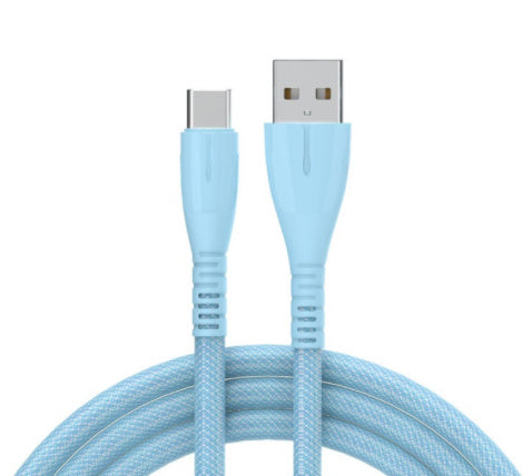 Schnelllade QC30 Ladekabel Nylon geflochtenes Mobiltelefon USB -Kabel mit Indikatorlicht